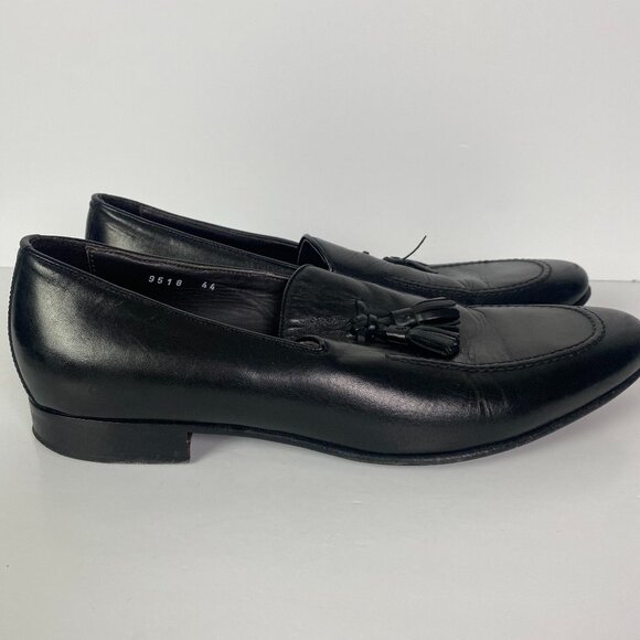 Russell & Bromley Loafers Shoes Eu 44 US 11 Black Tasseled Tassels Leather Italy - Picture 2 of 12